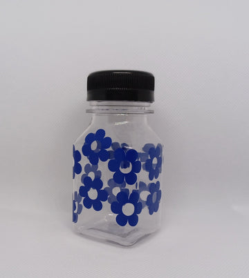 Blue flowers. 4oz Plastic Bottle